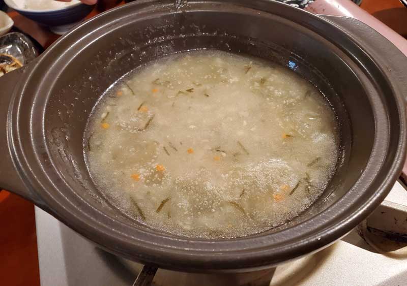 生姜が効いた野菜スープ